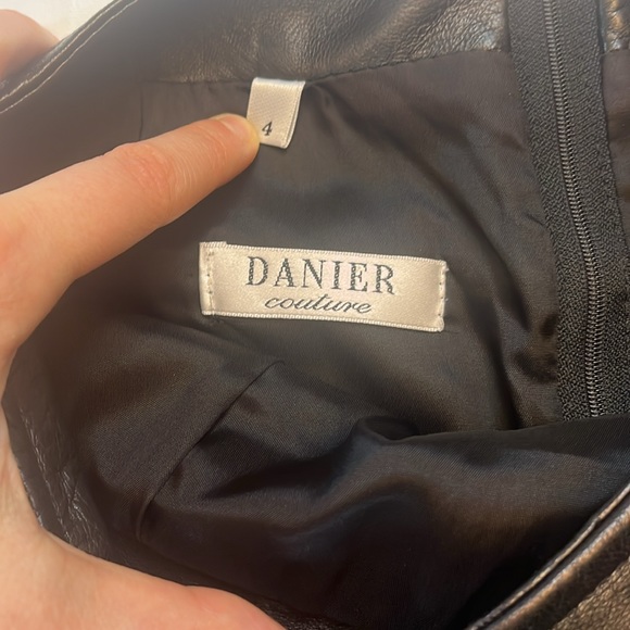 Damier leather pencil skirt - Picture 6 of 8